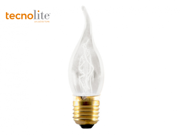 Foco incandescente tipo vela atenuable, 25 W, Luz suave cálida, Base E27